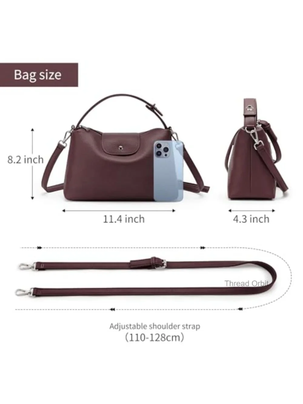 Soft Vegan Leather Hobo Bag Crossbody Purse Satchel Top Handle